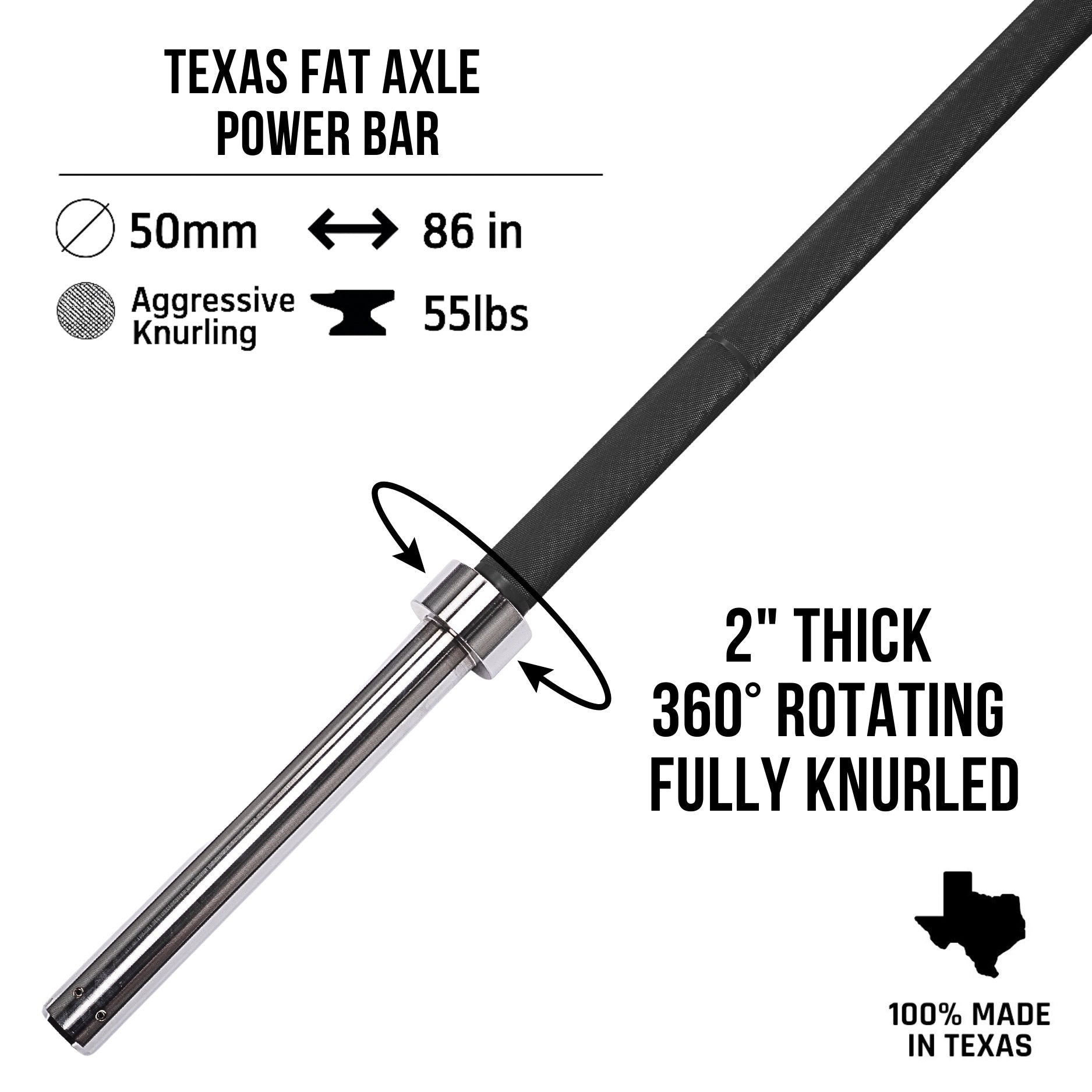 Texas 2" Fat Axle Power Bar