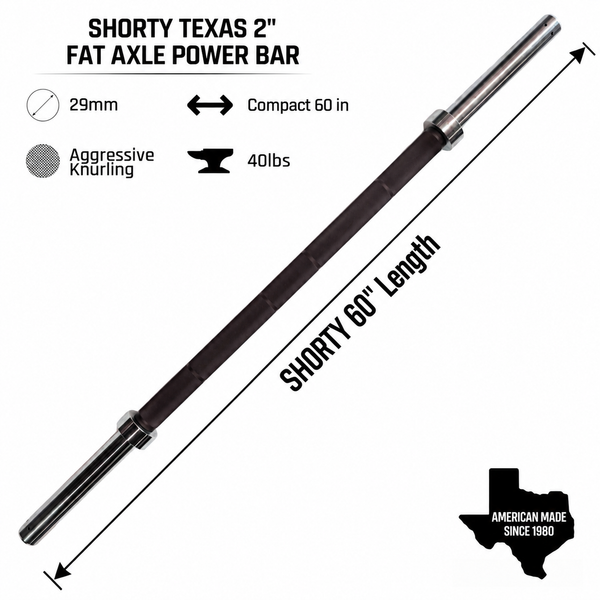 SHORTY Texas 2" Fat Axle Power Bar